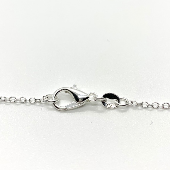 925 Navy Blue Mineral Crystal Pendant Necklace - Picture 4 of 4